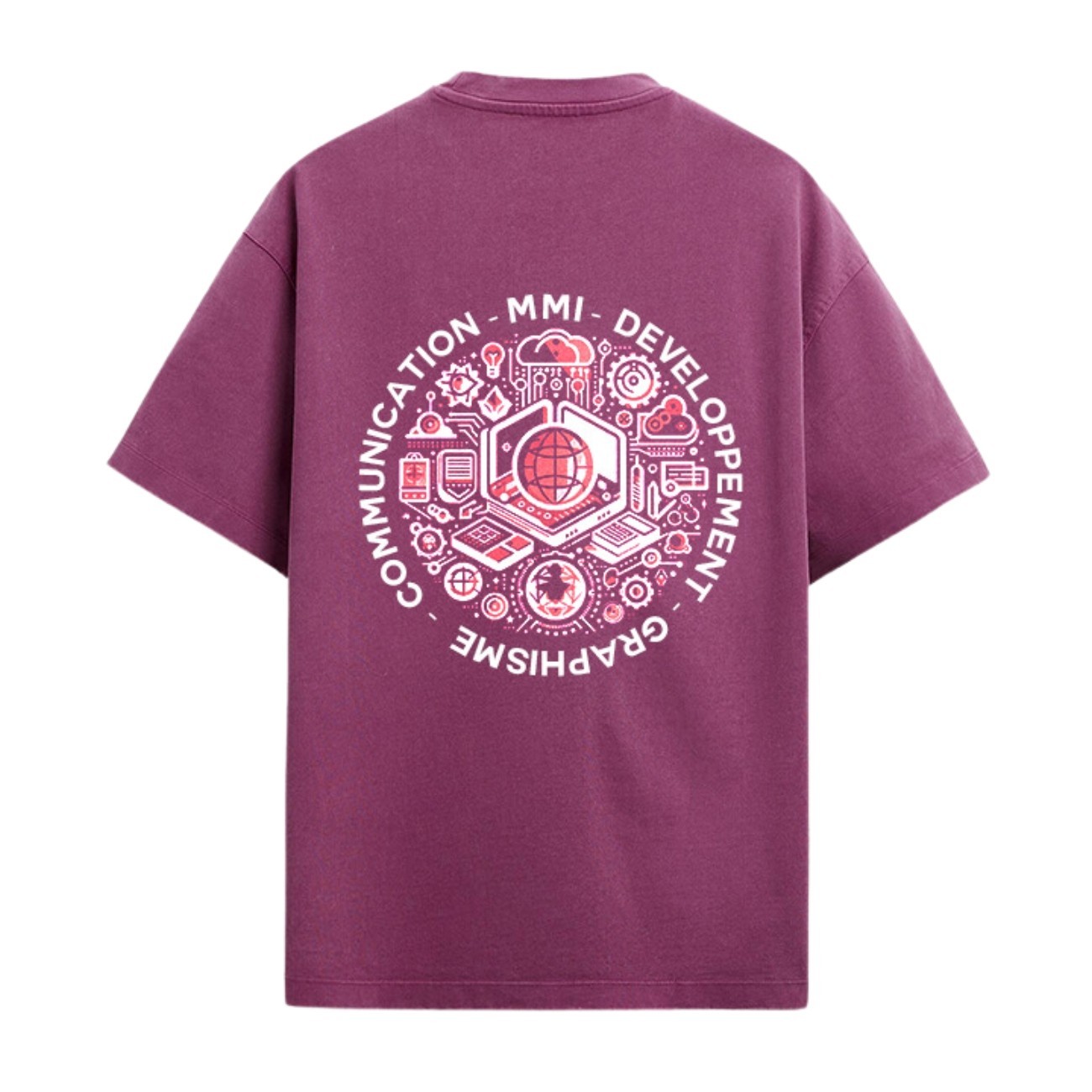 Tee shirt floqué avec les trois parcours MMI Tee shirt floqué avec les trois parcours MMI