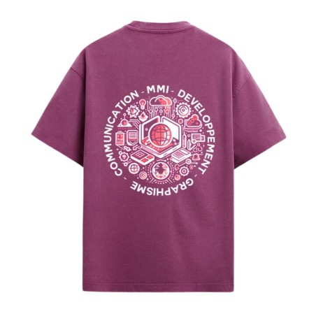 Tee shirt floqué avec les trois parcours MMI